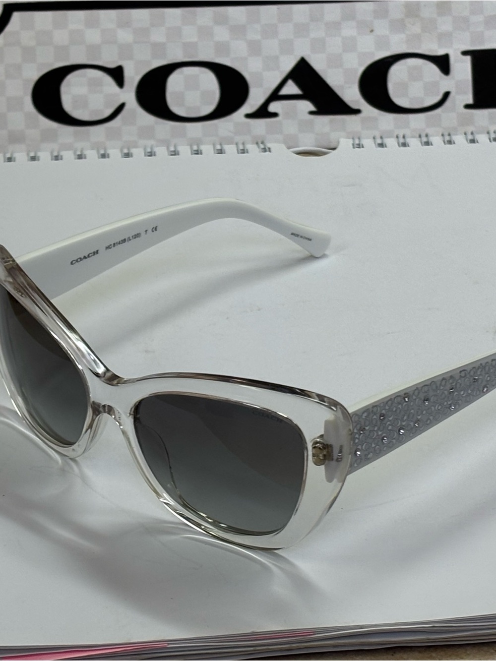New Coach HC8143B (L120) 531611 Crystal/White Sunglasses - Picture 9 of 10